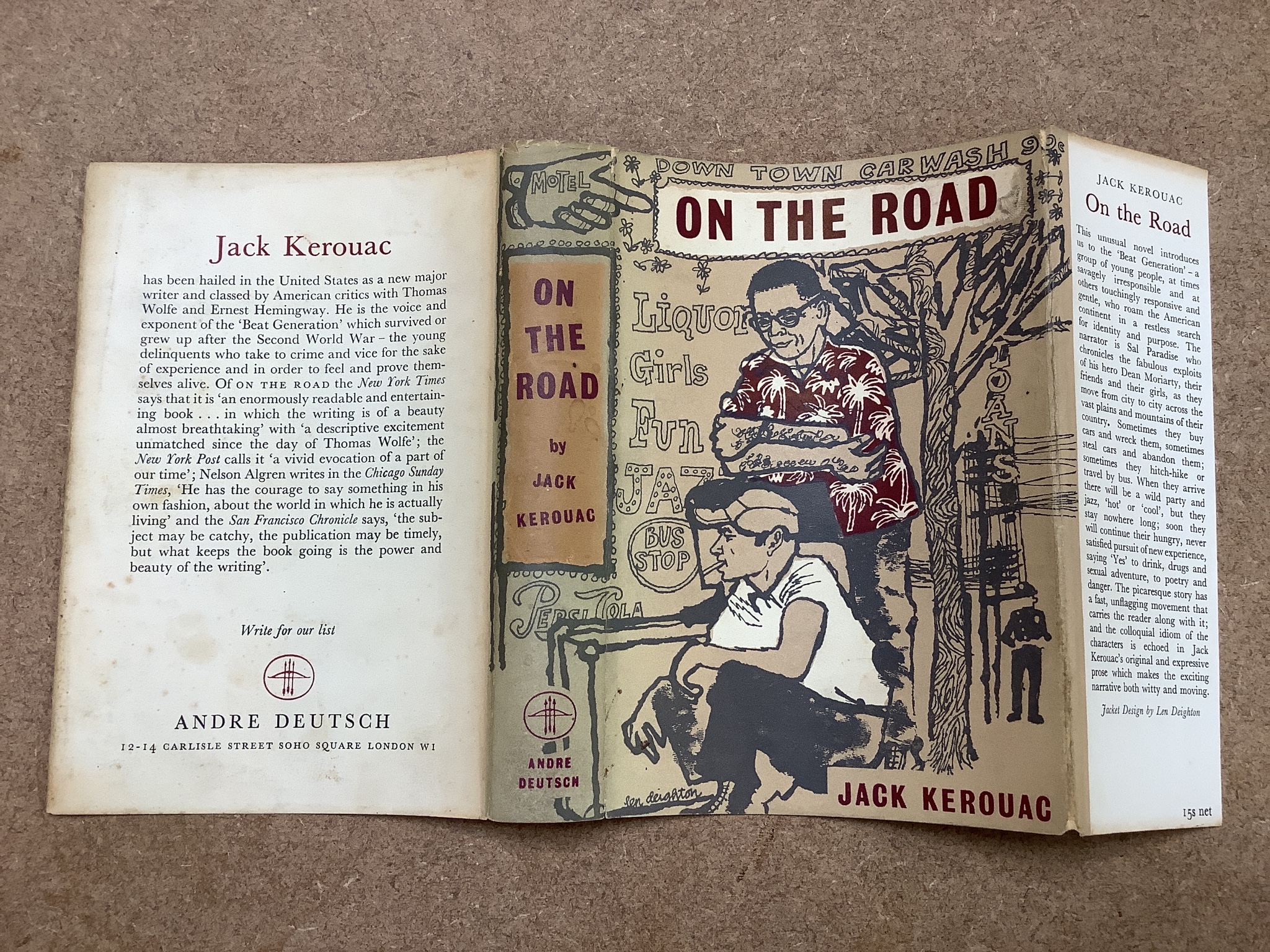 Kerouac, Jack - 3 works - On The Road, 1st English edition, original cloth with unclipped d/j, London, 1958; The Town and the City, 1st UK edition, original cloth with unclipped d/j , ragged and with loss to head of spin